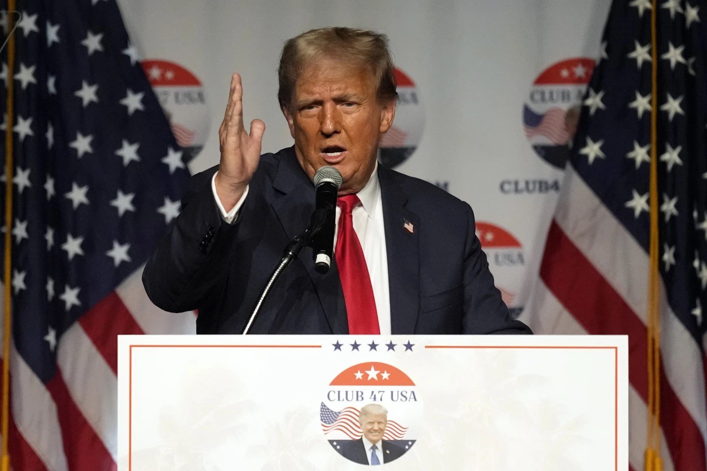 Former US President Donald Trump in Palm Beach, Florida on October 11, 2023 (AP)