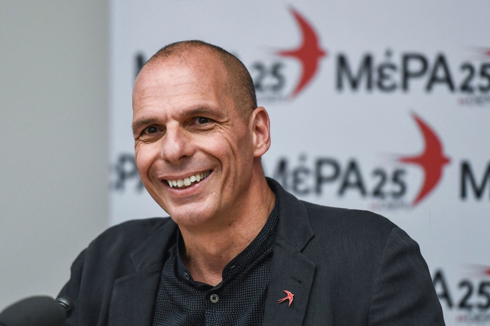 Yanis Varoufakis speaks during a press conference on May 29, 2019 in Athens. (AFP)