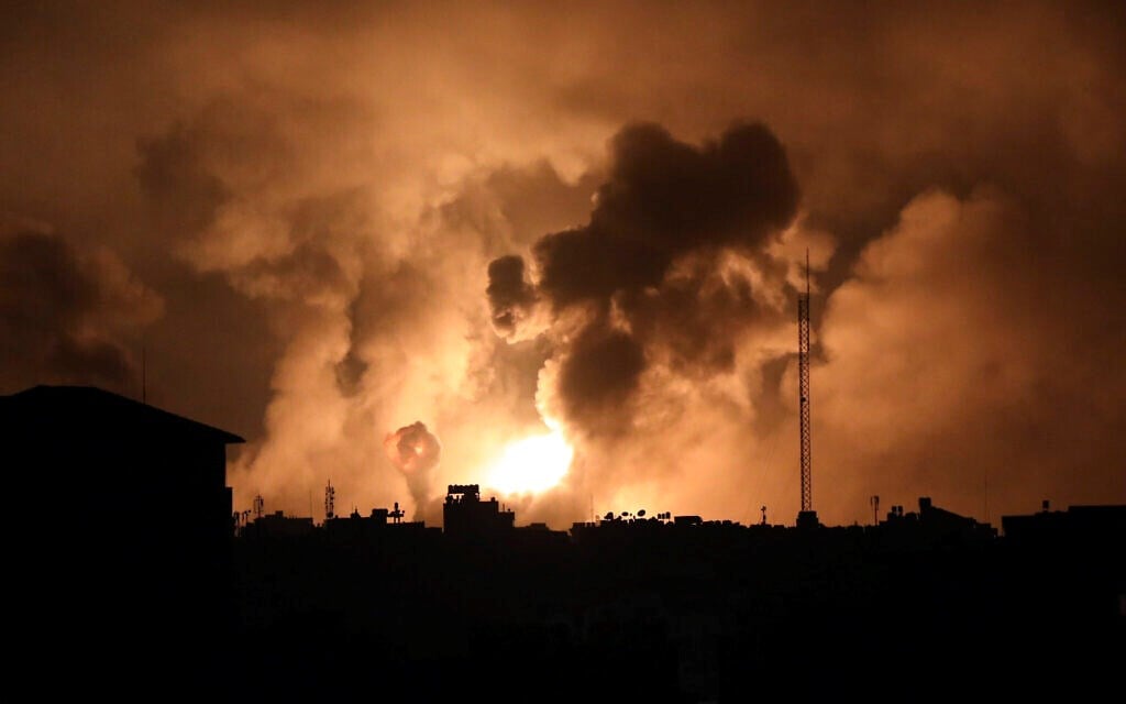 Explosions caused by Israeli airstrikes in the northern Gaza Strip, Friday, Oct. 27, 2023. (AP)
