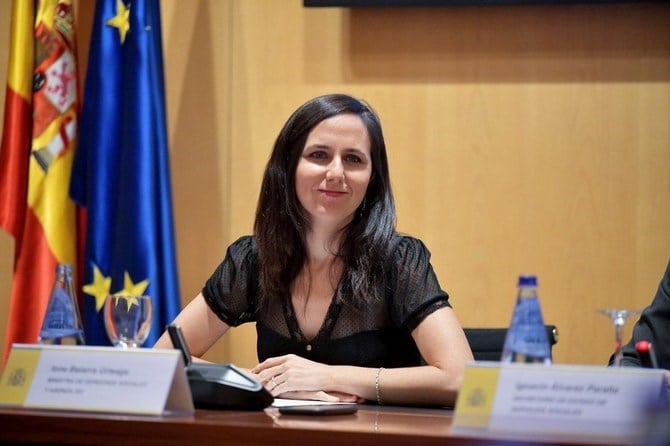 Spain’s Minister for Social Rights Ione Belarra during a conference. (X/ Ione Belarra)