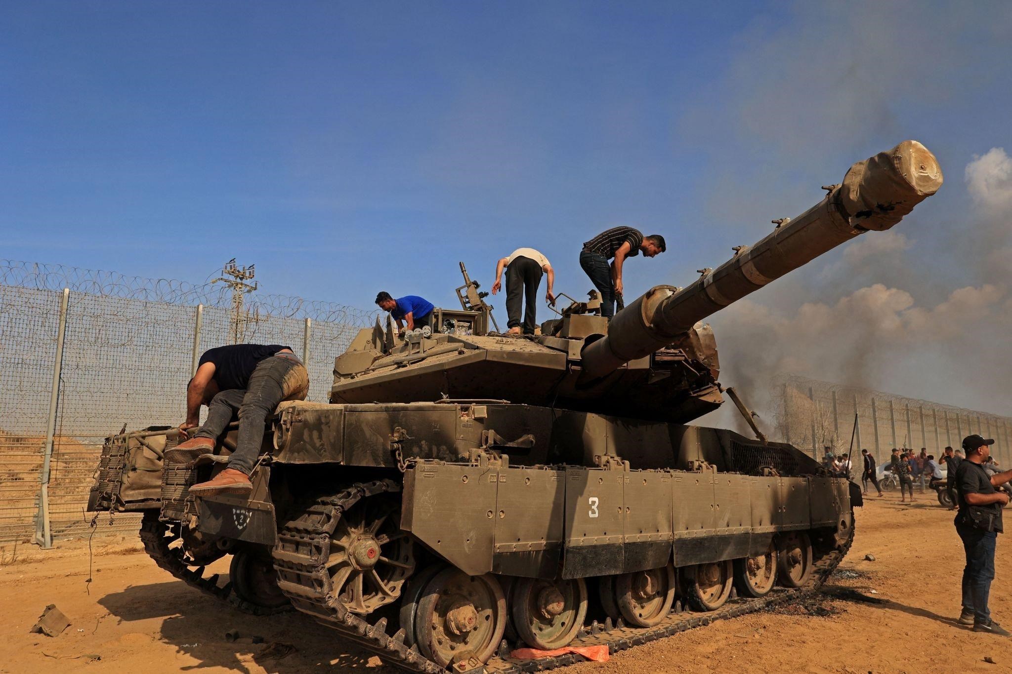 The spoils of Operation Al-Aqsa Flood on display in Gaza's streets.