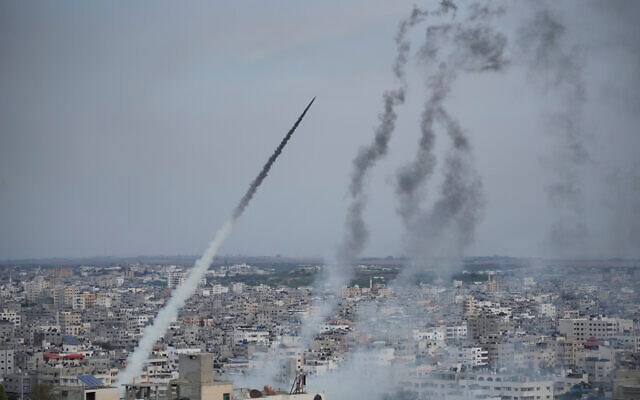 Rockets are launched by Palestinian Resistance from the Gaza Strip towards “Israel”, in Gaza, October 7, 2023. (AP)