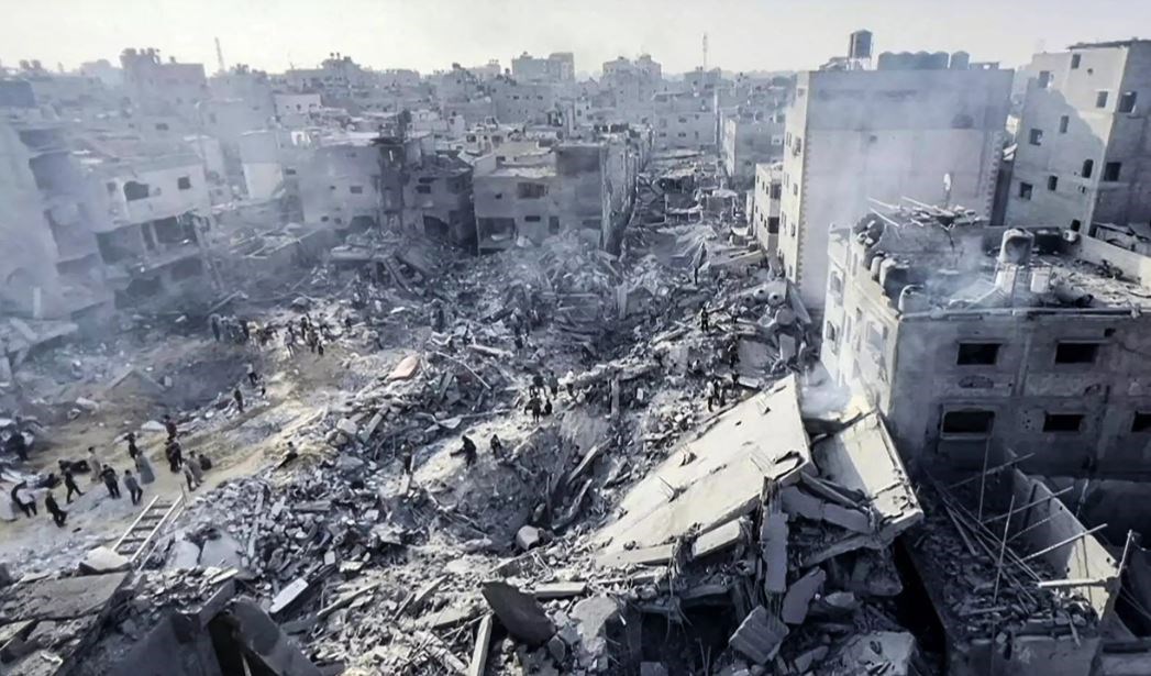 The aftermath of the second strike on the Jabalia refugee camp in as many days on 31 October (AFP)