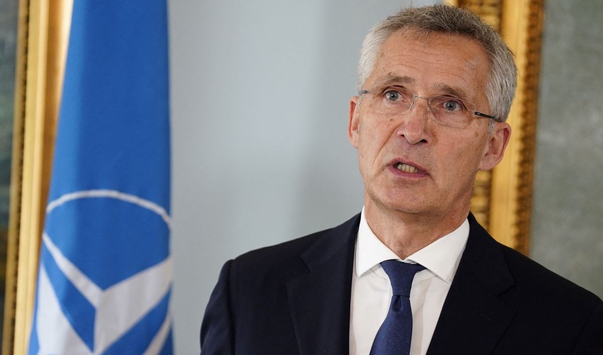 NATO Secretary General Jens Stoltenberg speaks at a news conference at Kastellet in Kommandantgaarden, Copenhagen, Denmark May 19, 2022 (Reuters).