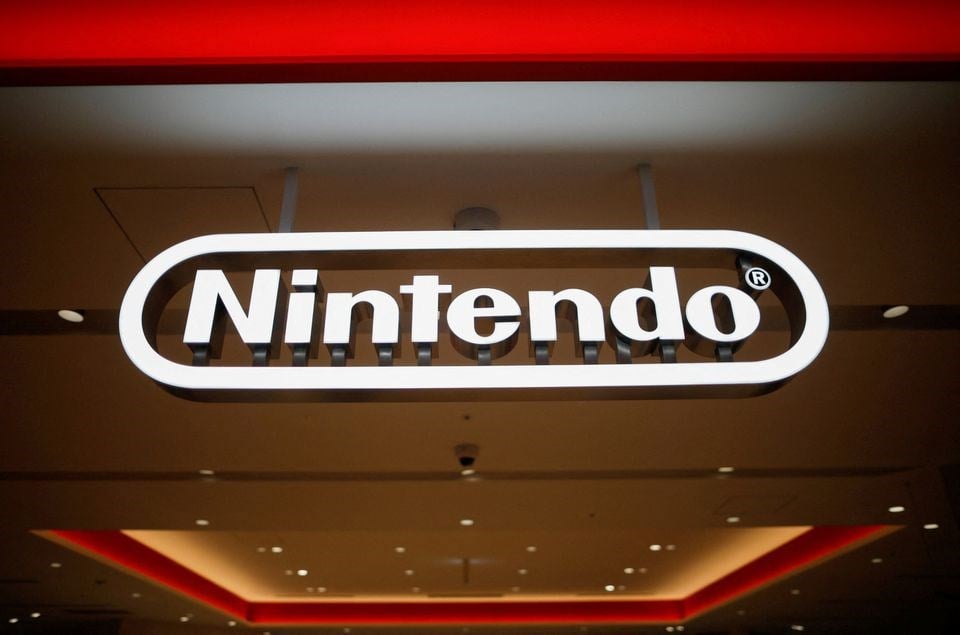 The Nintendo logo is displayed at the Nintendo Tokyo store in Tokyo, Japan, Nov. 19, 2019. (REUTERS)