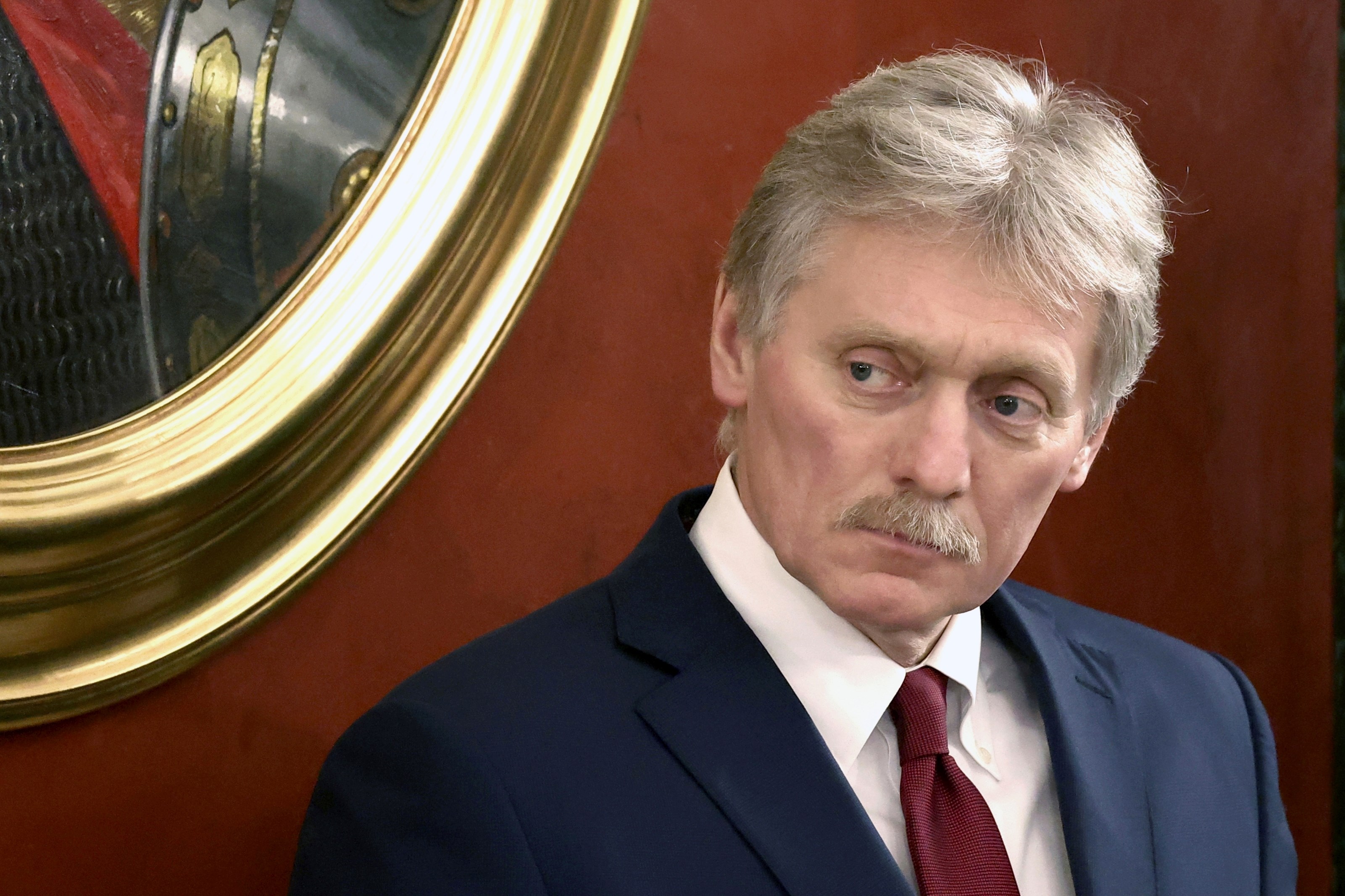 Kremlin spokesperson Dmitry Peskov at the Kremlin in Moscow, Russia (AP)