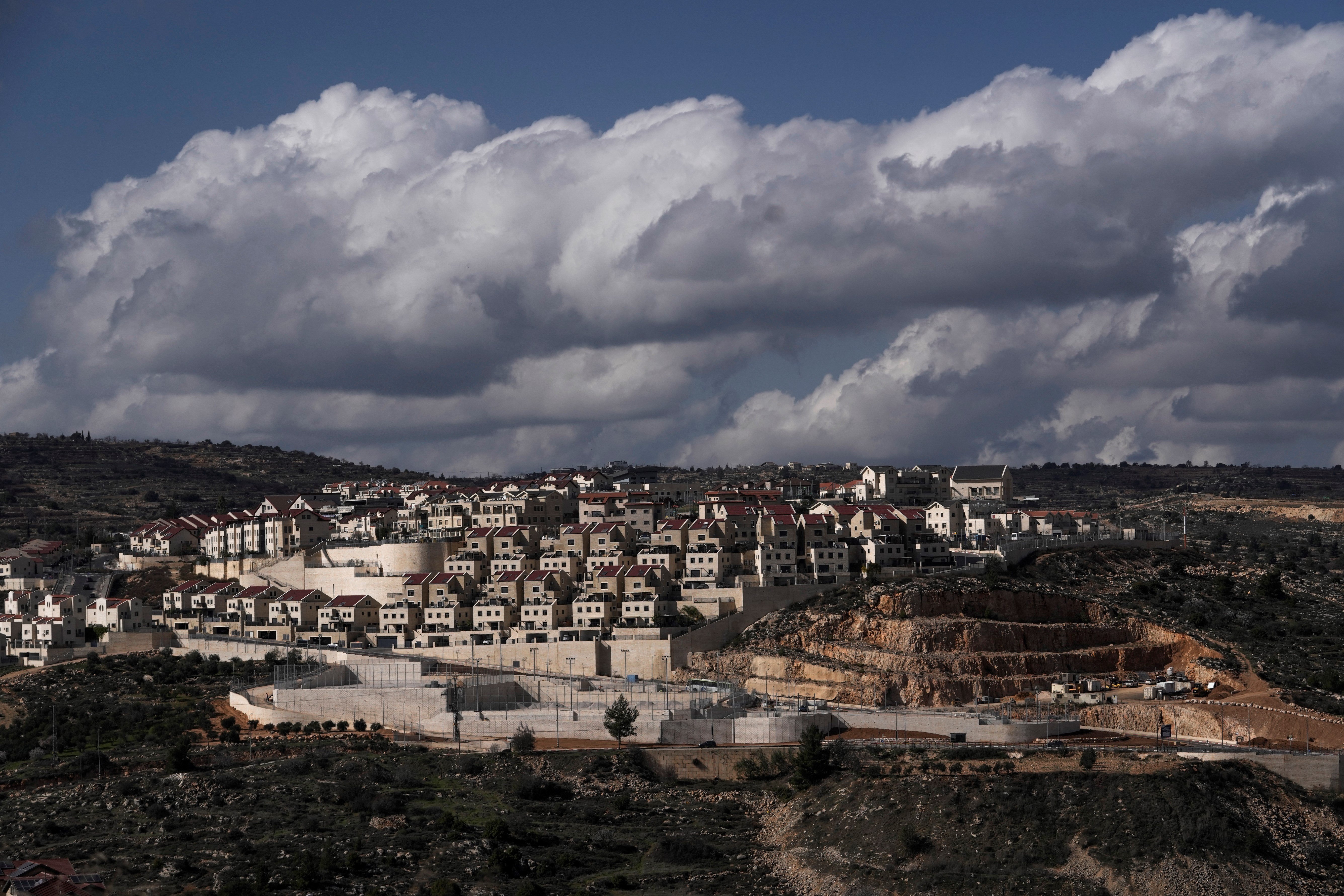 A general view of the West Bank Israeli settlement of
