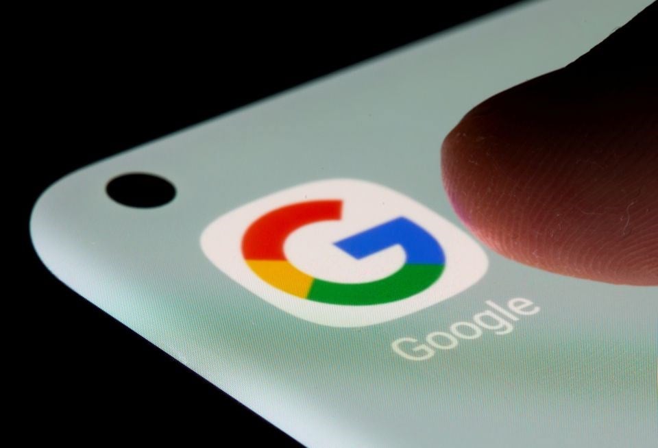 Google app presented on a smartphone taken, July 13, 2021. REUTERS