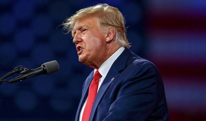 Former US President Donald Trump speaks at the Conservative Political Action Conference 2022 (CPAC) in Orlando, Florida. (AFP)