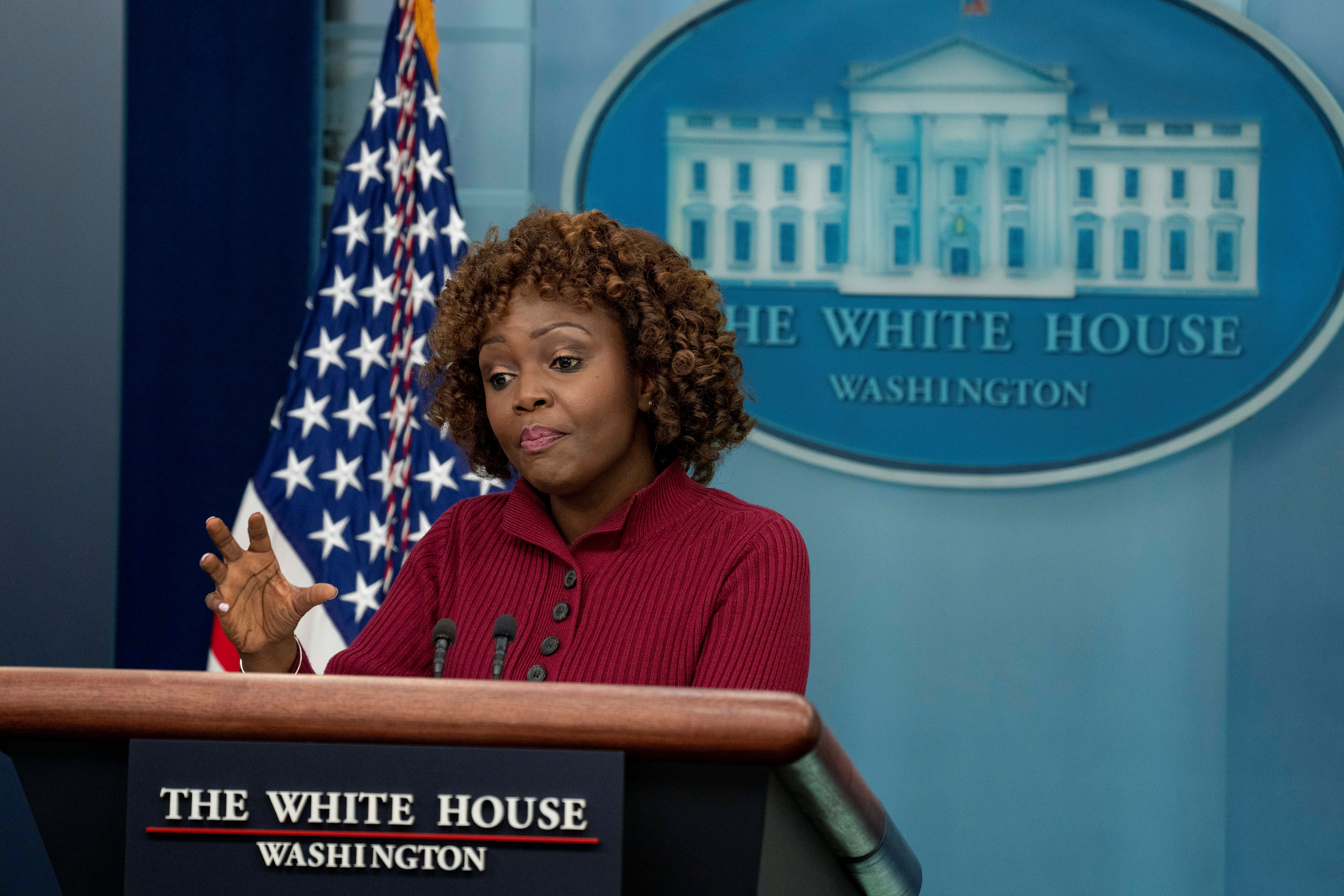 White House press secretary Karine Jean-Pierre (AP).