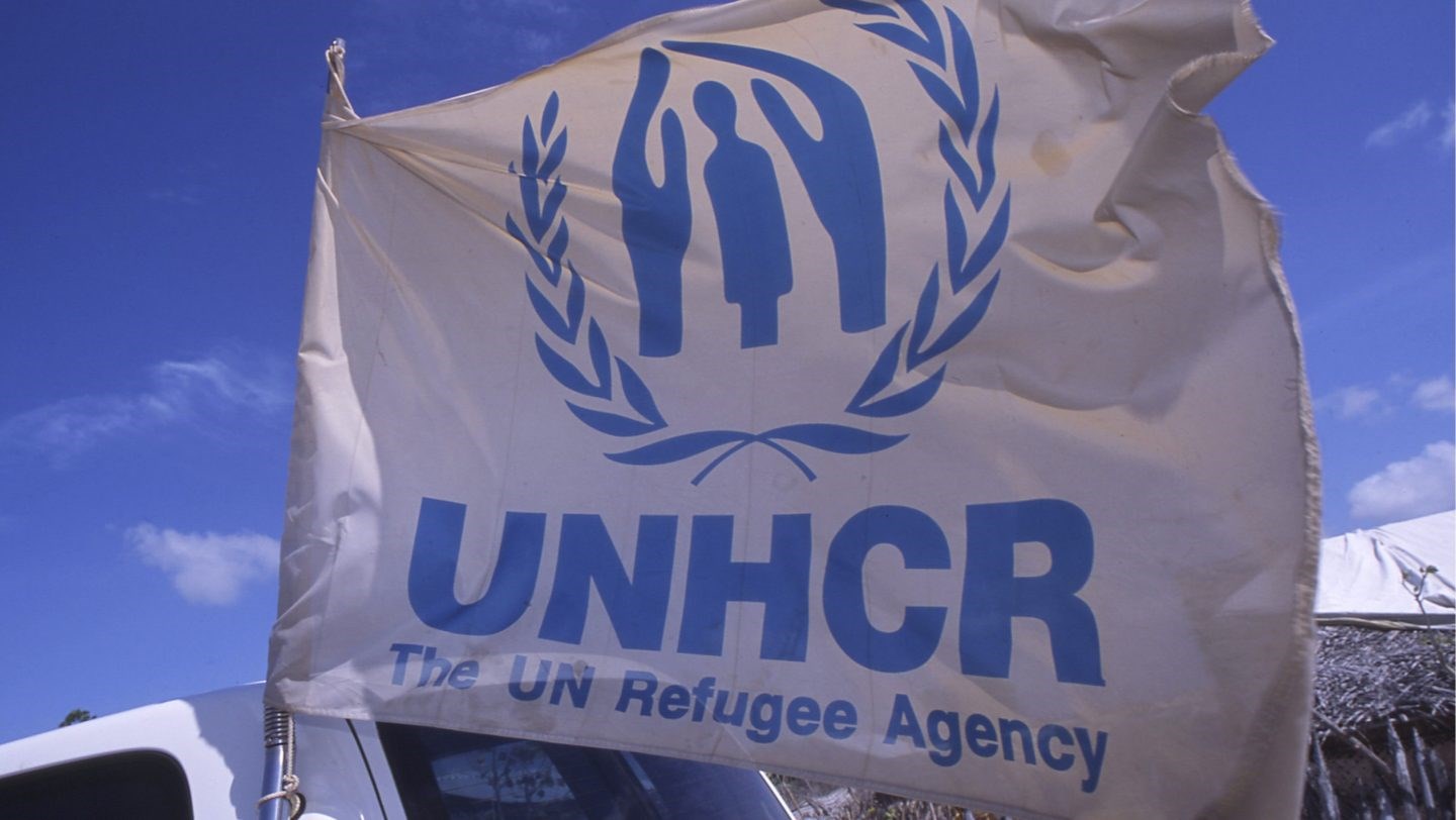 UN High Commission for Refugees flag (UNHCR)