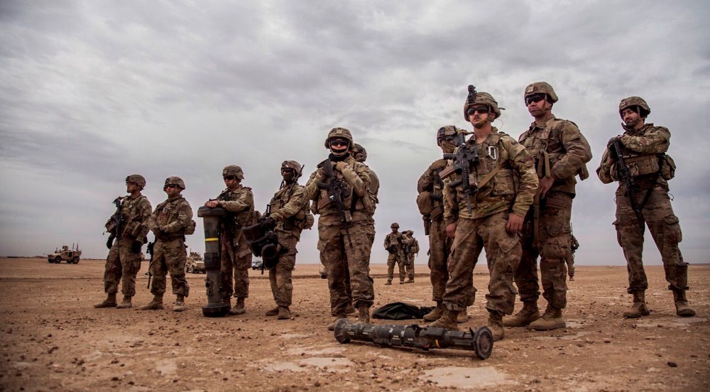 American occupation forces are seen during an exercise in northeastern Syria. (AP)