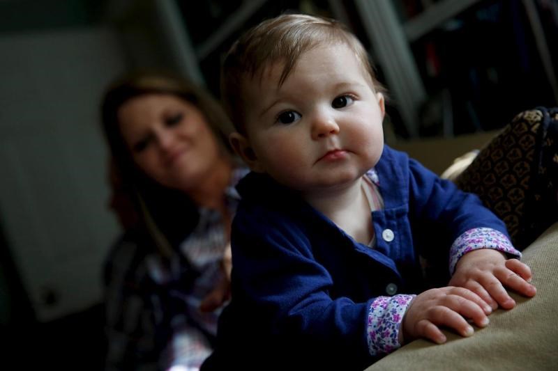 Baby Kennedy Gooding, a child victim of an opioid-dealing parent, in 2015 (Reuters)