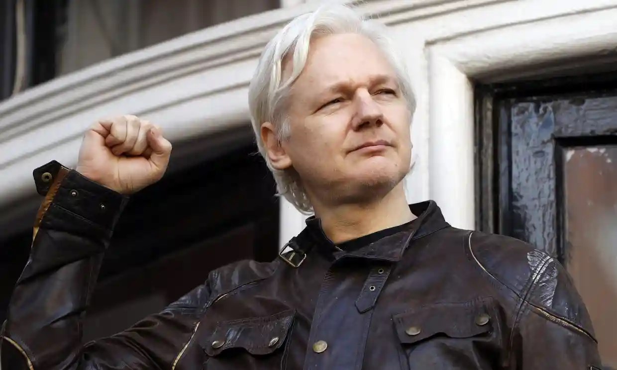Julian Assange is in custody at London’s Belmarsh prison as he battles a US attempt to extradite him to face charges in connection with the publication of leaked documents. (AP)
