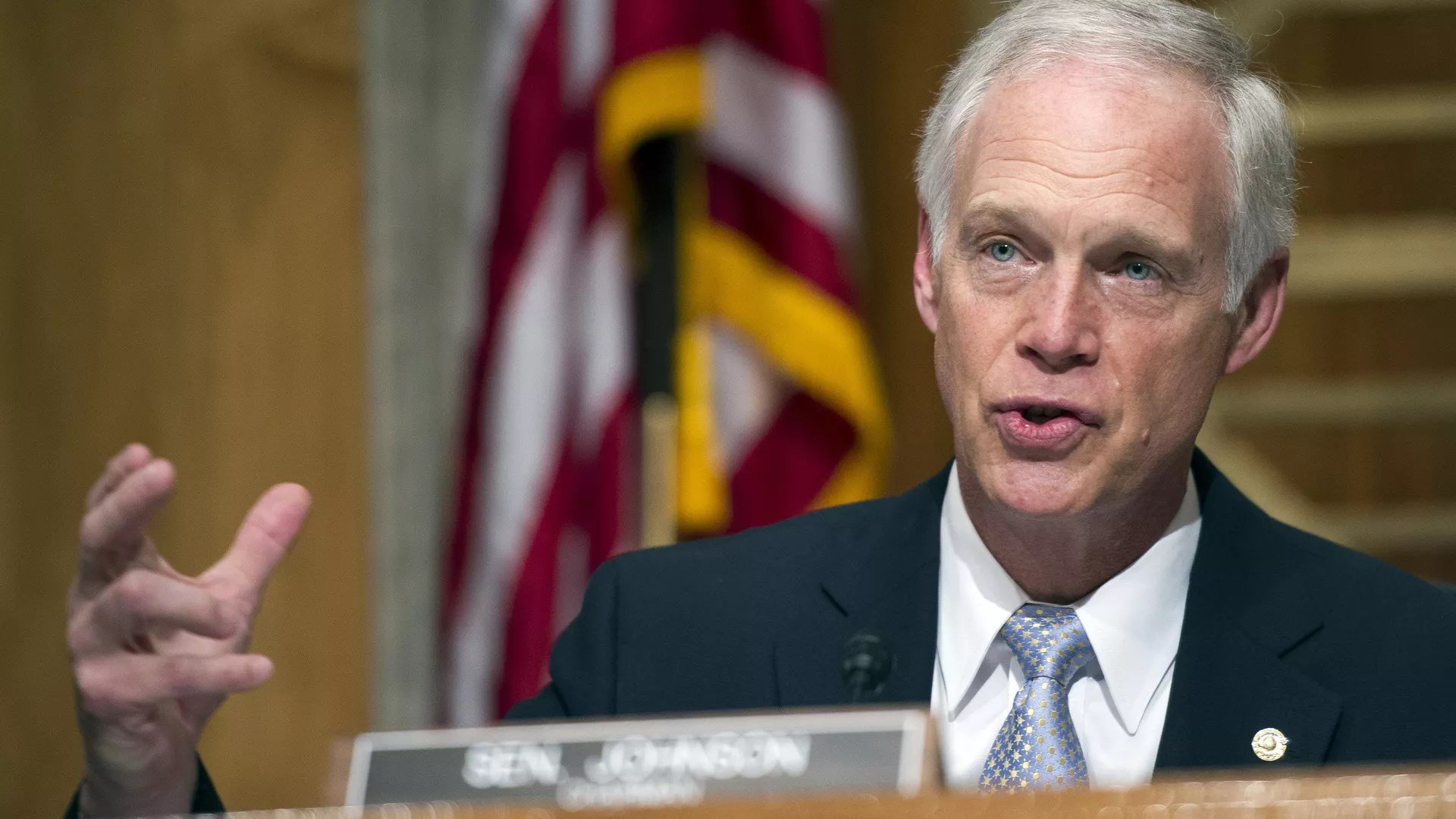 Sen. Ron Johnson of Wisconsin speaking at a press conference (AP)
