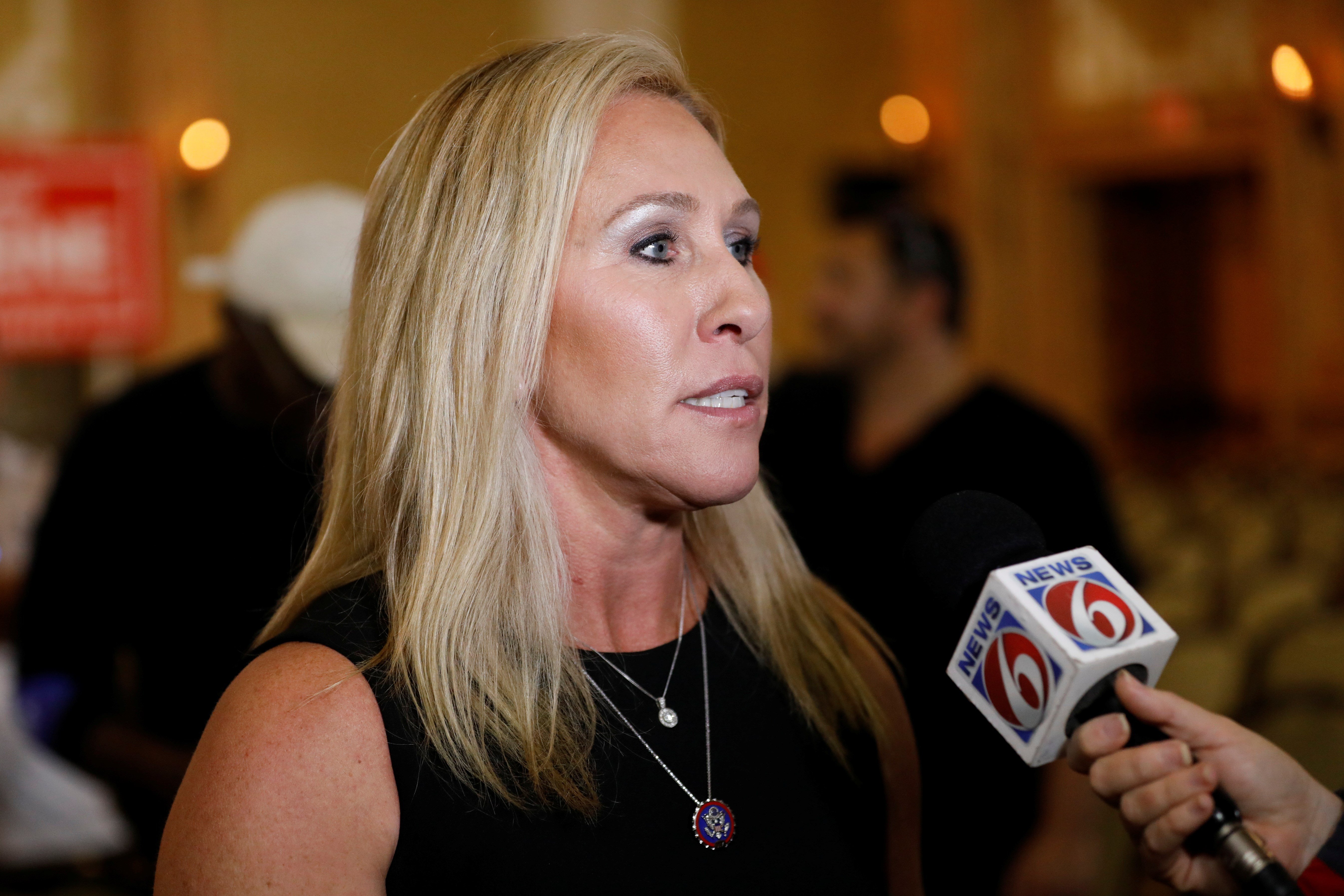 Georgia Congresswoman Marjorie Taylor Greene is interviewed during