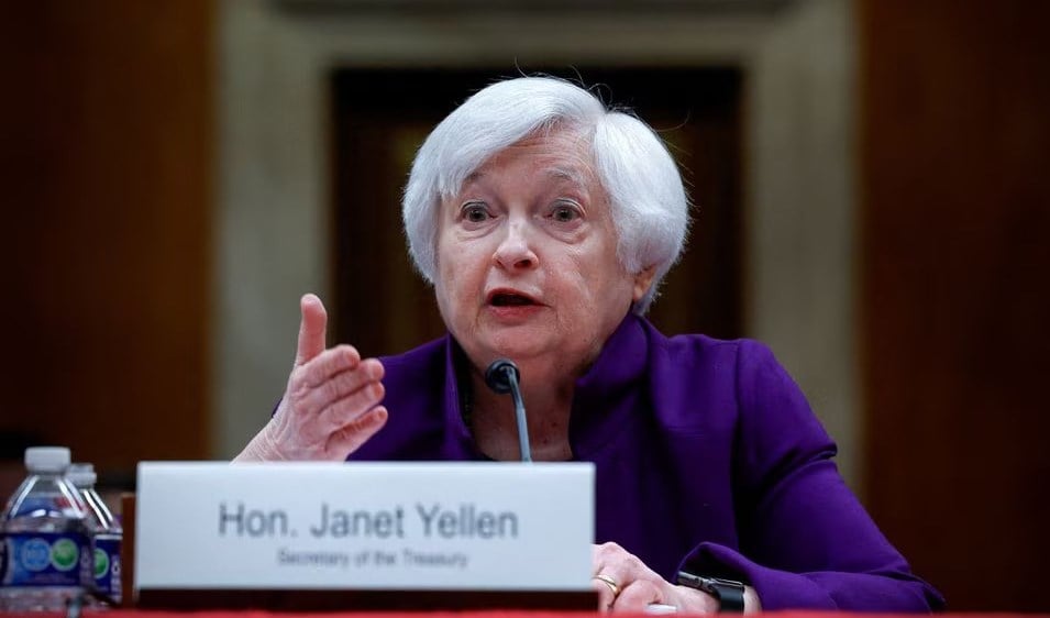U.S. Treasury Secretary Janet Yellen testifies before a Senate Appropriations Financial Services and General Government Subcommittee hearing on Capitol Hill in Washington, US, on March 22, 2023.