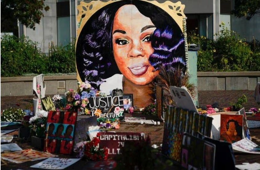 A memorial for Breonna Taylor in Louisville, Kentucky. (REUTERS)