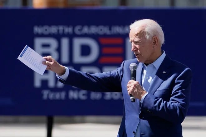 US President Joe Biden during a campaign summit in North Carolina, US on September 23, 2020 (AP)