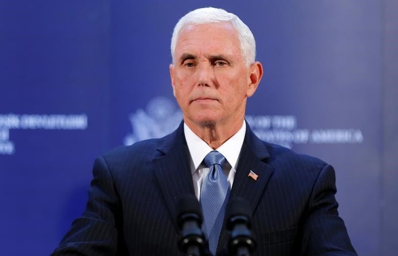 US Vice President Mike Pence attends a news conference at the U.S. Embassy in Ankara, Turkey. (Reuteurs)