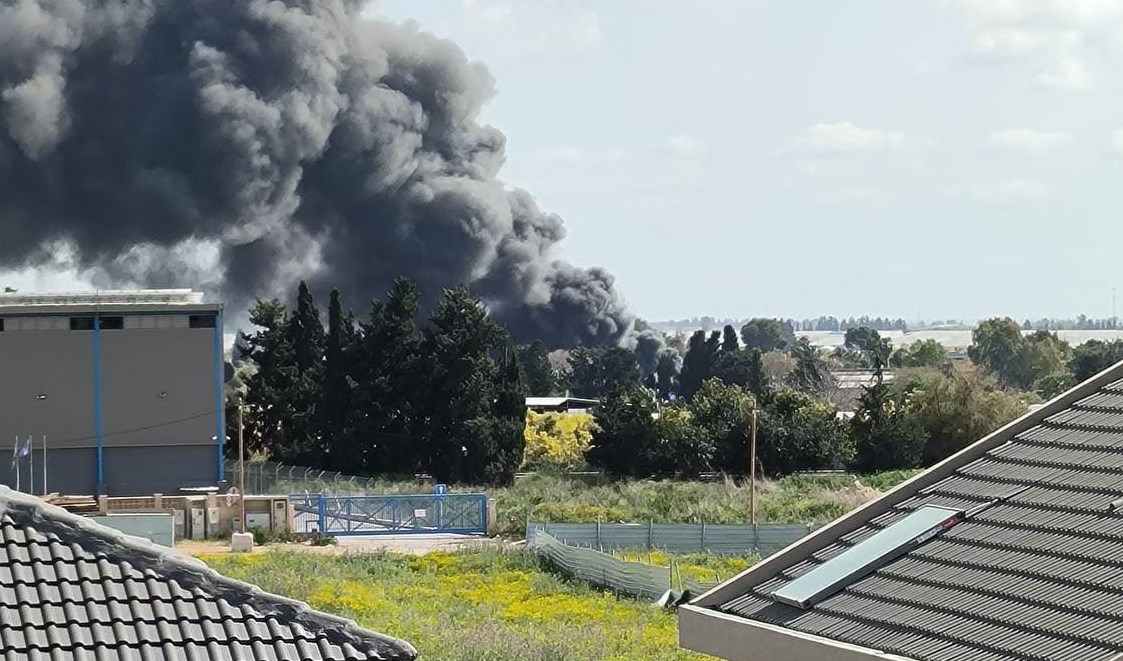 Fire is seen following a rocket attack from Lebanon toward “Israel”, April 6, 2023. 