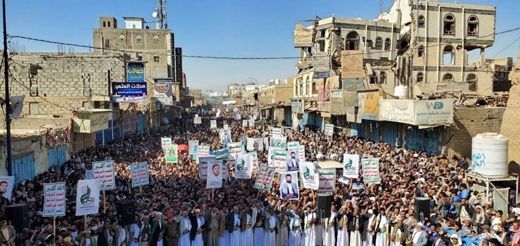 A shot of the demonstrations taking place across more than 20 Yemeni cities in solidarity with Palestine following Operation Avenging the Free, Yemen, 14 May, 2023. (Social Media)