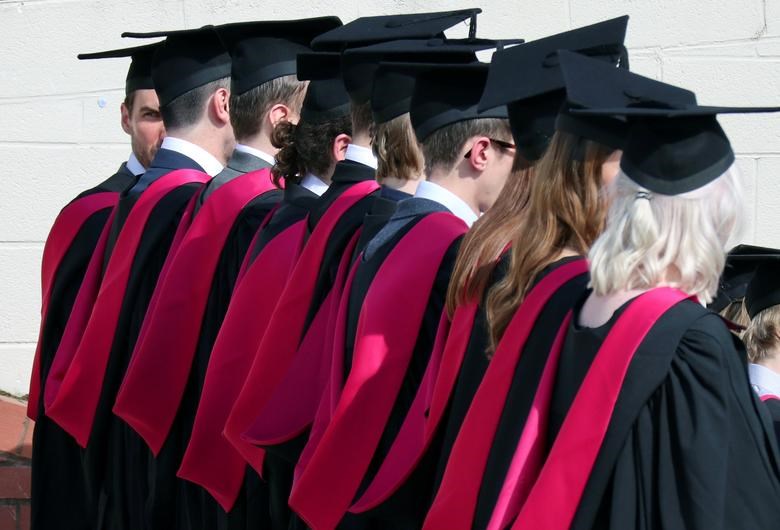 FILE PHOTO: Warwick University graduates on the day of their graduation ceremony in Warwick, Britain on July 17, 2017 (Reuters)