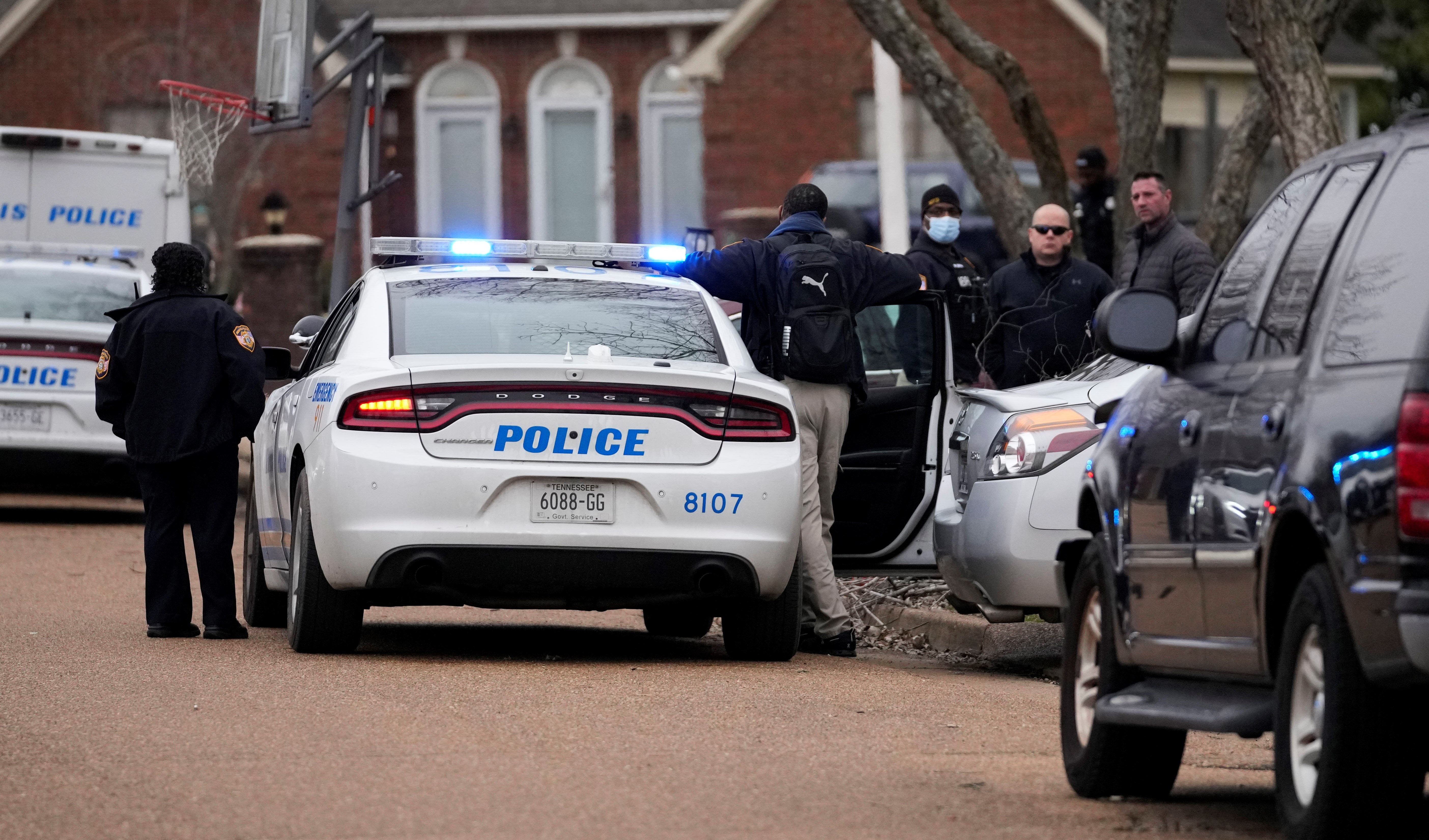 Members of the Memphis Police Department work a crime scene in Memphis, Tenn., Tuesday, Jan. 24, 2023. (AP)