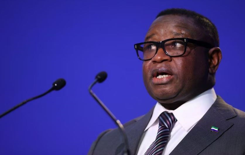 Julius Maada Bio, President of Sierra Leone, speaks during the UN Climate Change Conference (COP26) in Glasgow, Scotland, Britain, November 2, 2021. (Reuters)