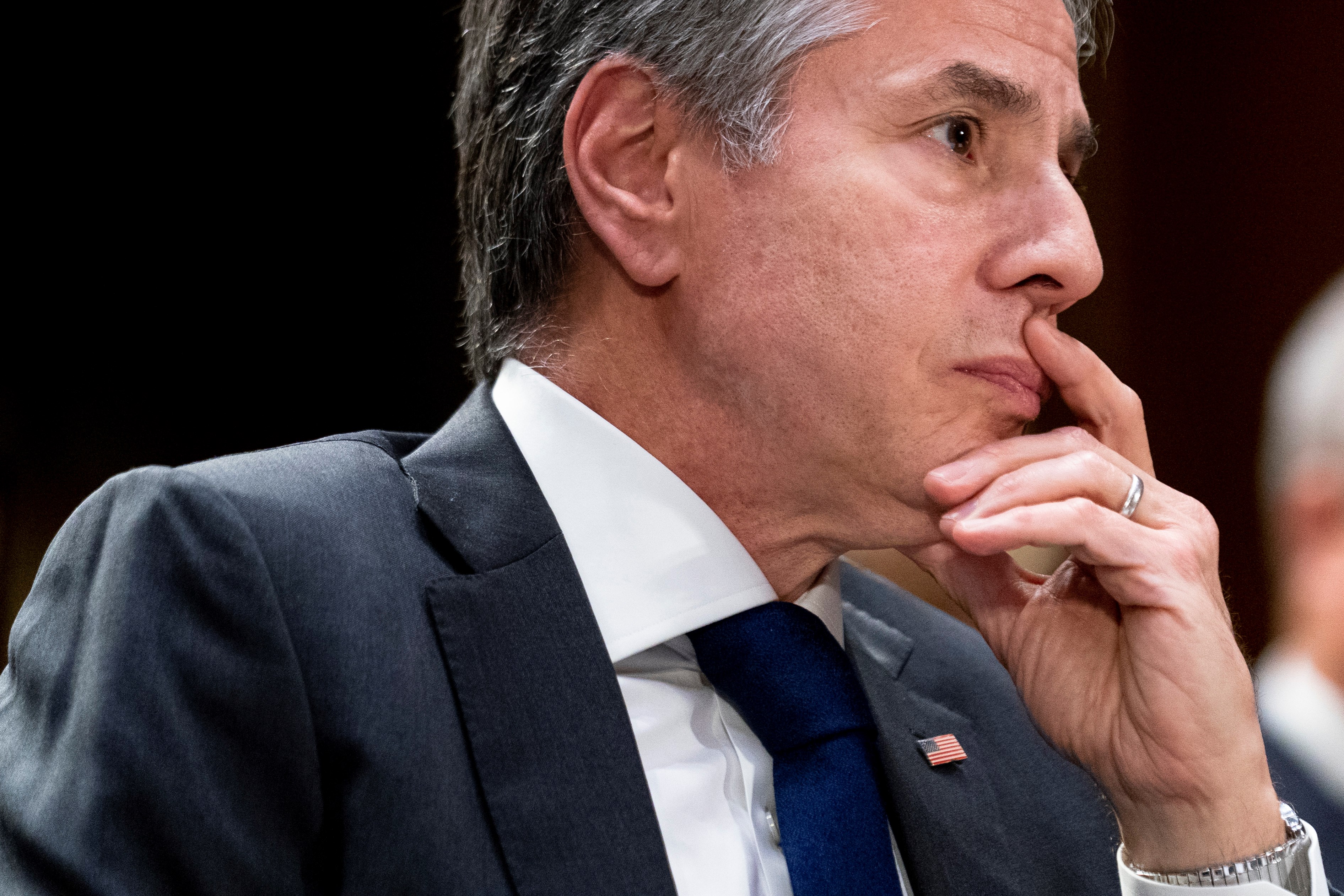 US Secretary of State Antony Blinken appears before a Senate Appropriations hearing on the President's proposed budget request for fiscal year 2024, on Capitol Hill in Washington, Tuesday, May 16, 2023. (AP)