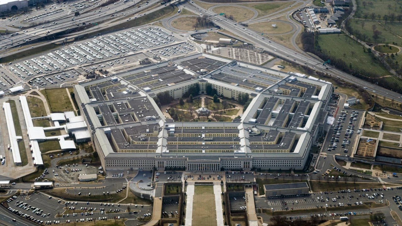 The Pentagon is seen from the air in Washington, March 3, 2022. (Reuters)