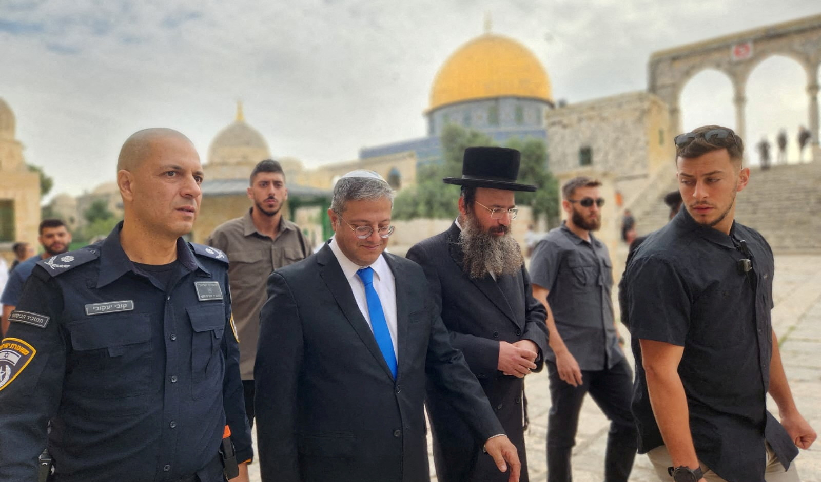 Israeli National Security Minister Itamar Ben-Gvir visits Al-Aqsa compound also known to Jews as the Temple Mount in Jerusalem's Old City May 21, 2023. (AP)