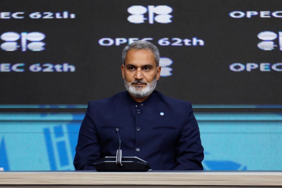 Secretary General of the Organization of the Petroleum Exporting Countries (OPEC), Haitham Al-Ghais speaks at a meeting marking the 62nd anniversary of the organization, in Caracas, Venezuela, 14 September 2022. (Reuters)