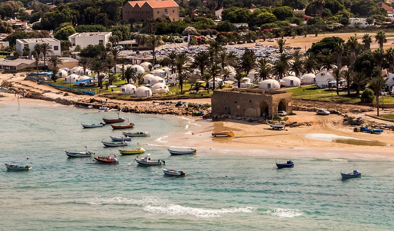 The mass grave from the 1948 Tantura massacre, Palestine, under the car park behind the beach. (Wikimedia)