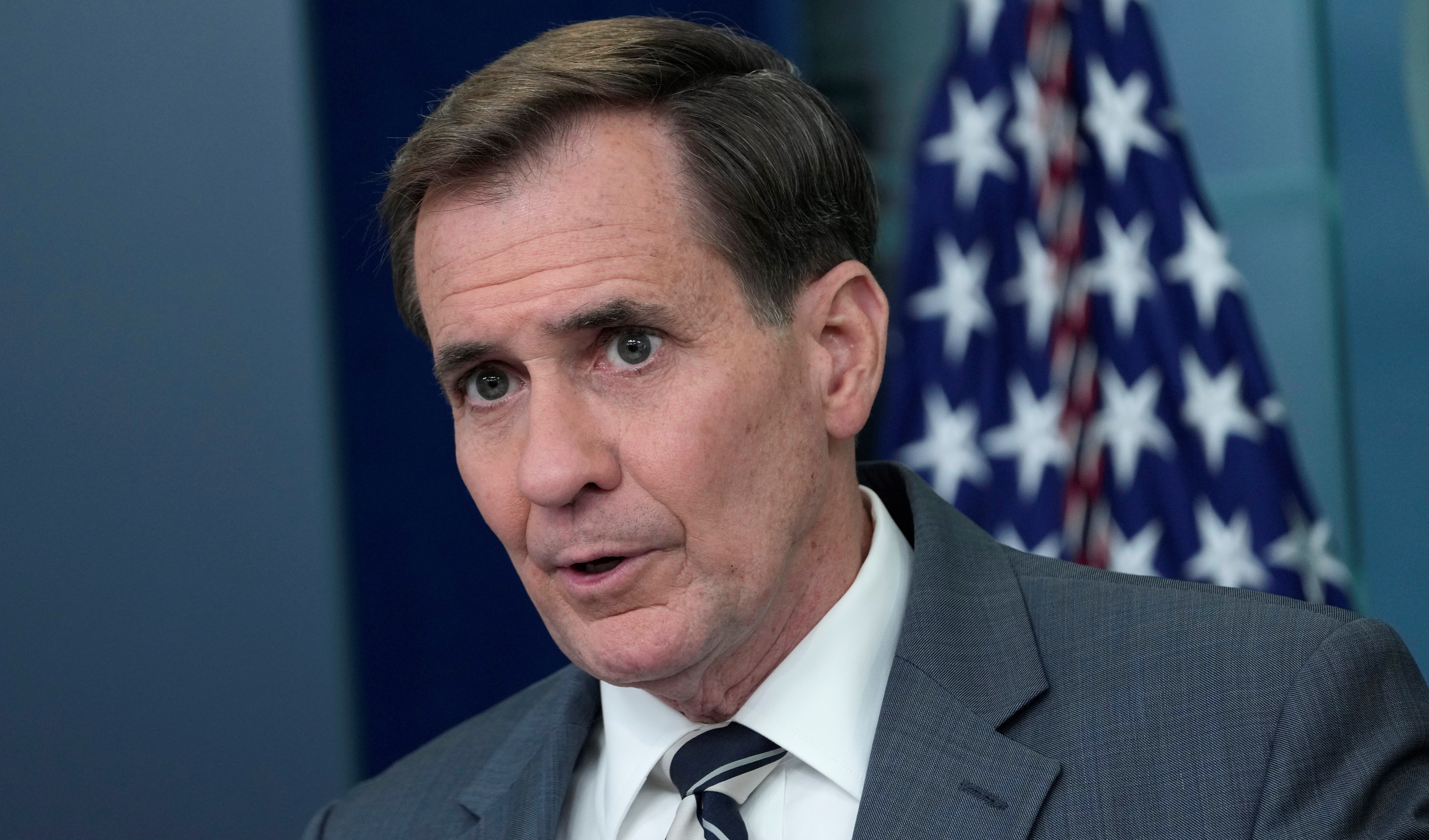 National Security Council spokesman John Kirby speaks during the daily briefing at the White House in Washington, Wednesday, May 31, 2023. (AP)