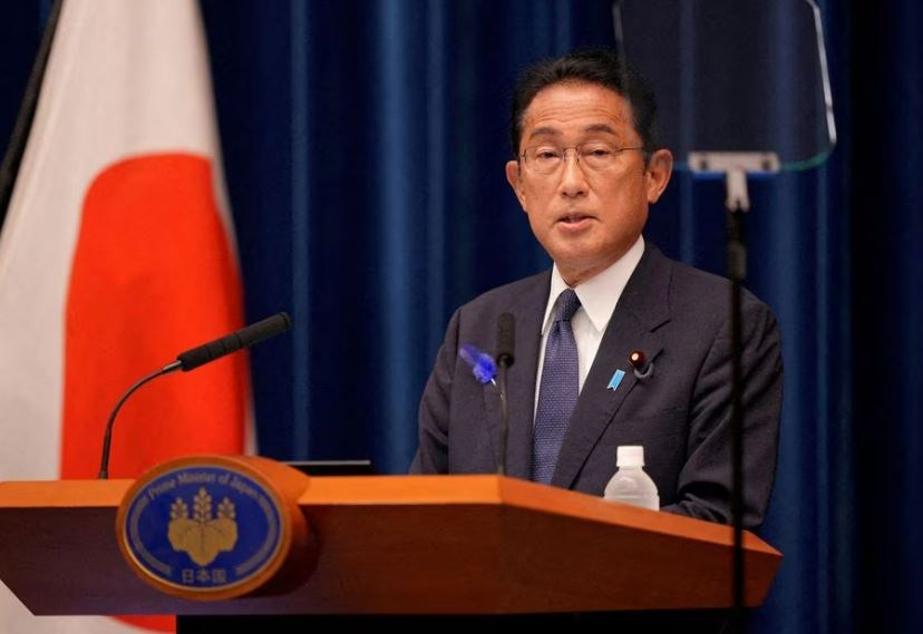 Japan's Prime Minister Fumio Kishida delivers a speech at his official residence in Tokyo, Japan July 14, 2022. (Reuters)