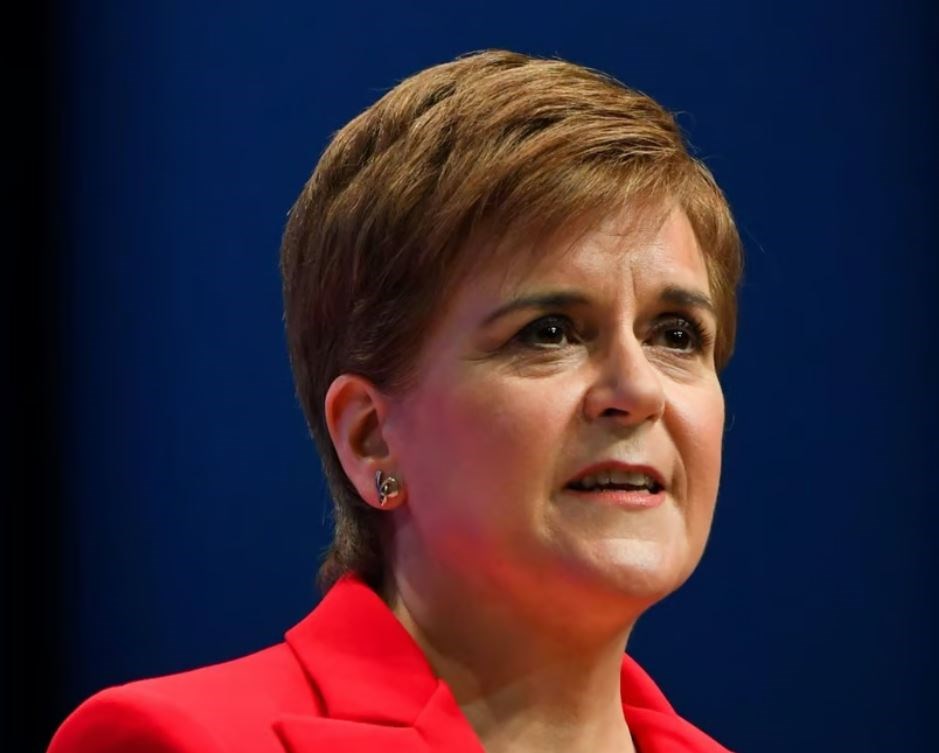 Nicola Sturgeon, Scotland’s former leader, speaking at a news conference (AFP)
