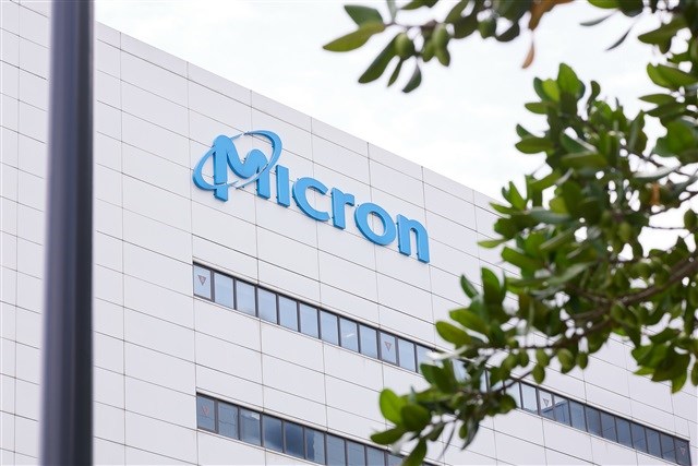 Micron logo on company's headquarters (AFP)