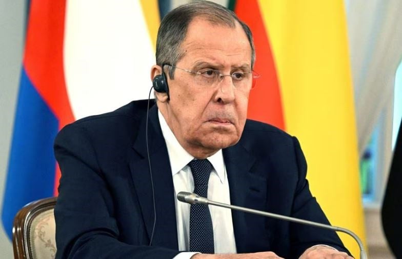 Russian Foreign Minister Sergei Lavrov attends a meeting with delegation of African leaders to discuss their proposal for peace talks between Russia and Ukraine, in Russia June 17, 2023. (RIA Novosti)