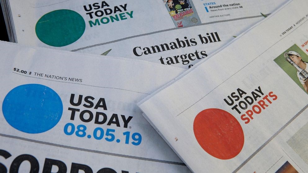An undated photo of main US newspapers. (AP)