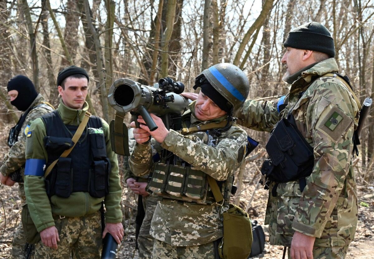 Members of the Ukrainian Forces attend tactical, combat and first aid training course. (AFP)