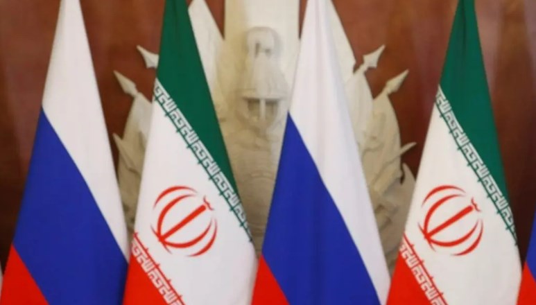 Iranian and Russian flags flutter at the Kremlin in Moscow (AFP)