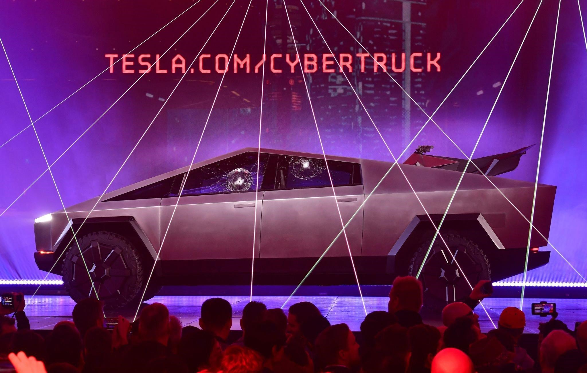 Tesla rolls out the first Cybertruck from its factory in Austin and Elon Musk congratulates the team.