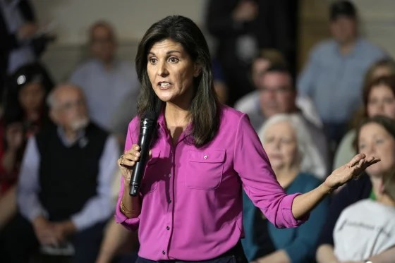 Nikki Haley during a town hall campaign event, in Ankeny, Iowa, on May 17. (AP)