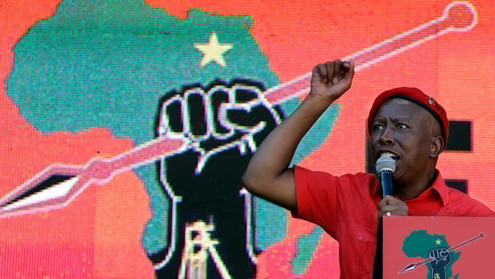 EFF leader Julius Malema during an election rally in Soweto in May 2019 (AP)