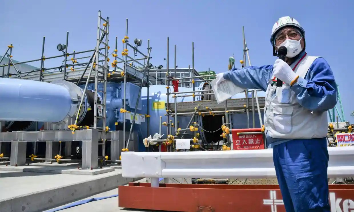 A Tepco employee at Fukushima Daiichi nuclear power plant. (AP)