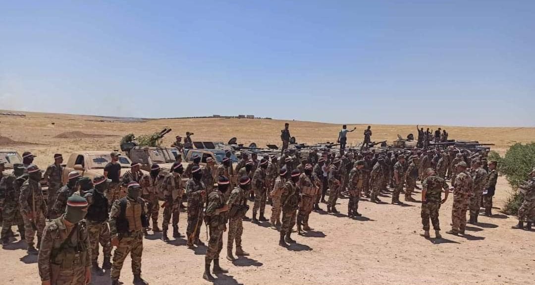 Soldiers of the Syrian 25th division east of Aleppo preparing for a drill, June 2023 (Social Media)