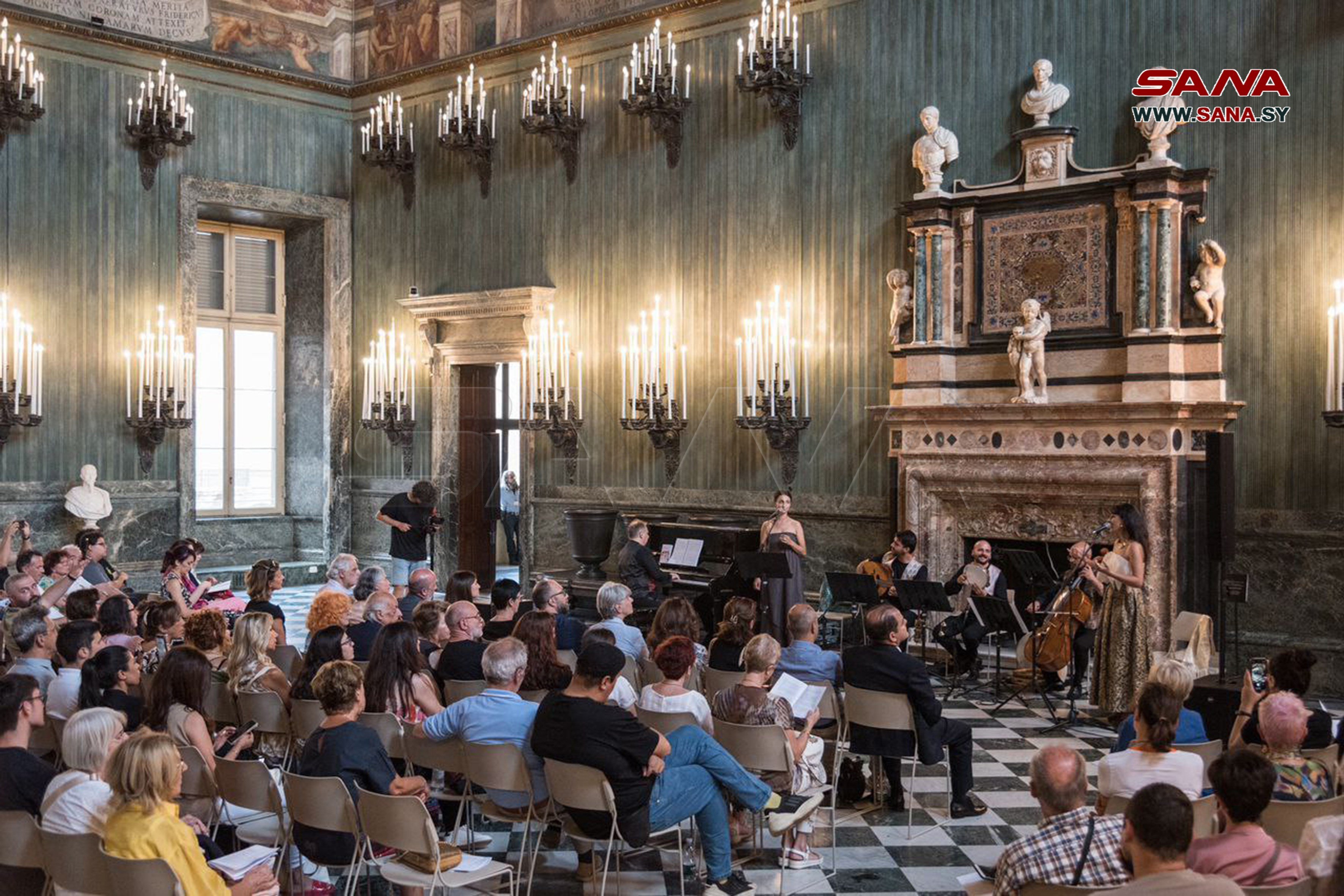 The Damascene Rose… From Syria to Turin initiative was inspired by the Damascene Rose and was led by Maestro Misak Baghboudrian at the Swiss Hall of the Royal Palace of the Italian city, Turin on July 7, 2023 (SANA)