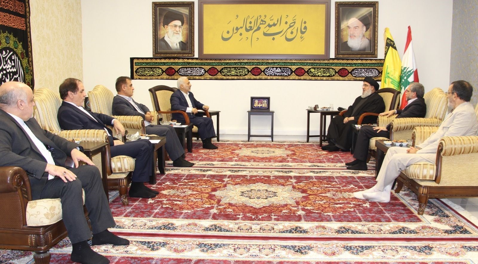 Iranian parliamentary delegation headed by  meets Hezbollah Secretary-General Sayyed Hasan Nasrallah in Beirut, Lebanon, on August 12, 2023. (Social Media)