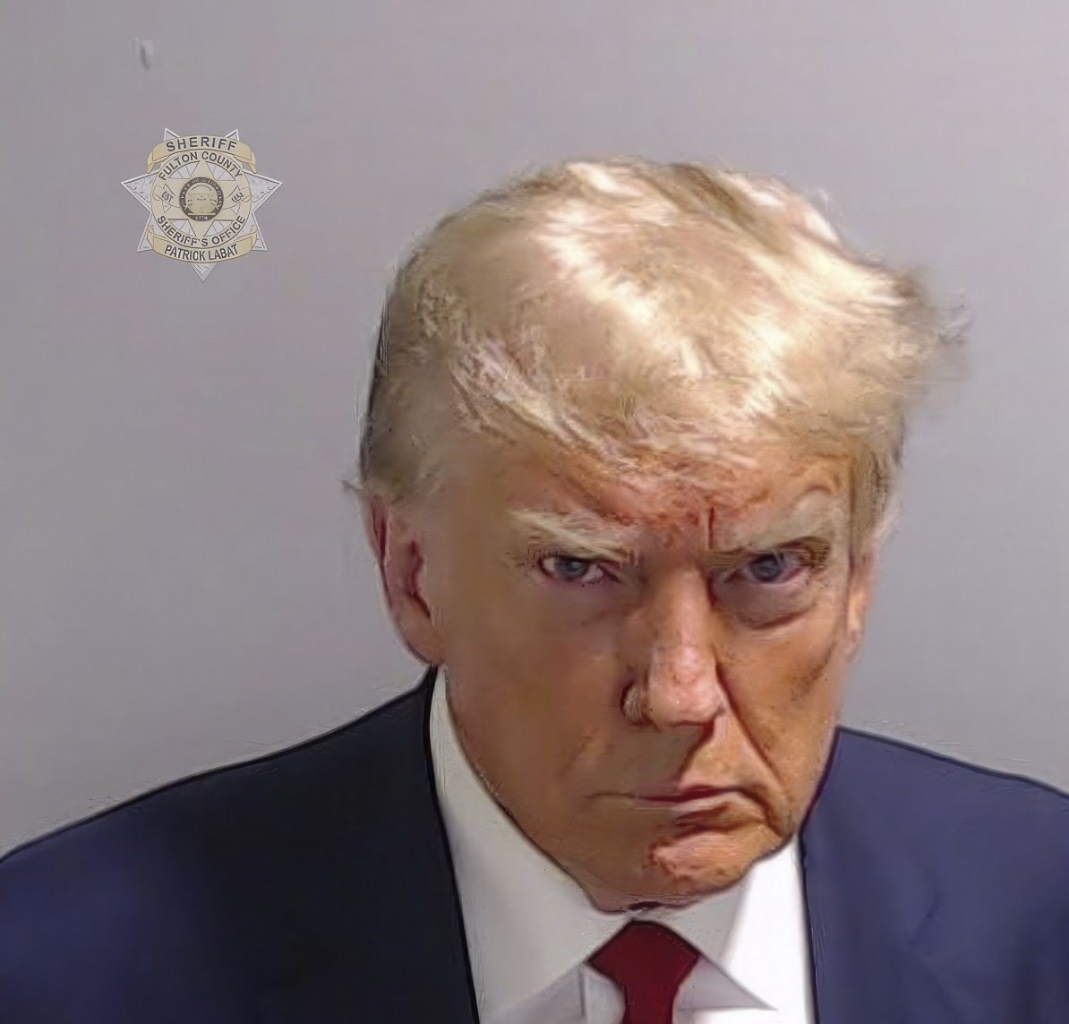 This booking photo provided by Fulton County Sheriff’s Office, shows former President Donald Trump on Thursday, Aug. 24, 2023, after he surrendered and was booked at the Fulton County Jail in Atlanta, Georgia (Fulton County Sherriff's Office/AP)